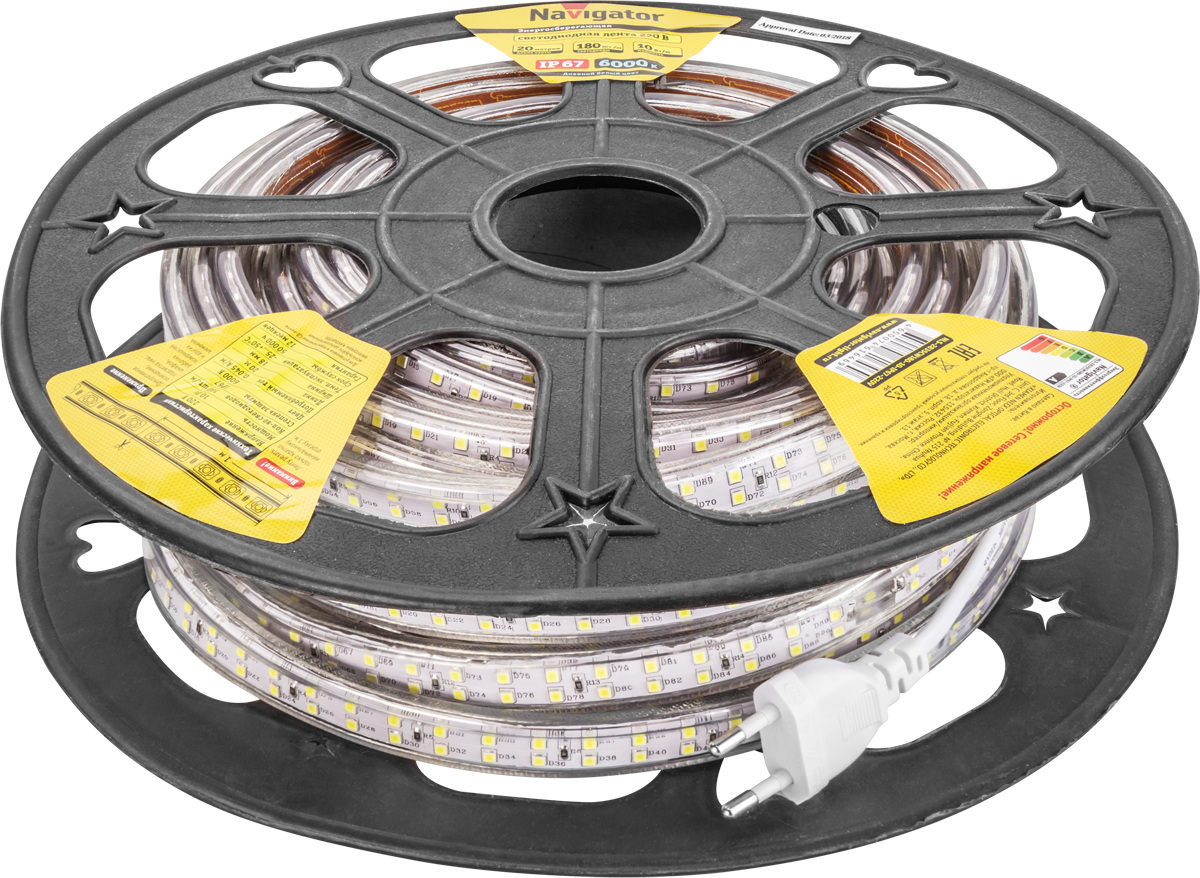 СД Лента Navigator NLS-2835СW180-10-IP67-220V R20 (100/20/20)