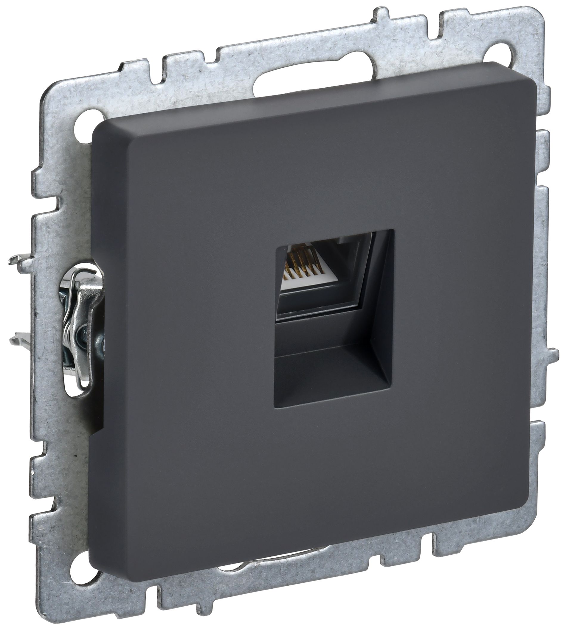 IEK BRITE BASE Графит Розетка комп RJ45 кат.5E РК10-БрГ фото