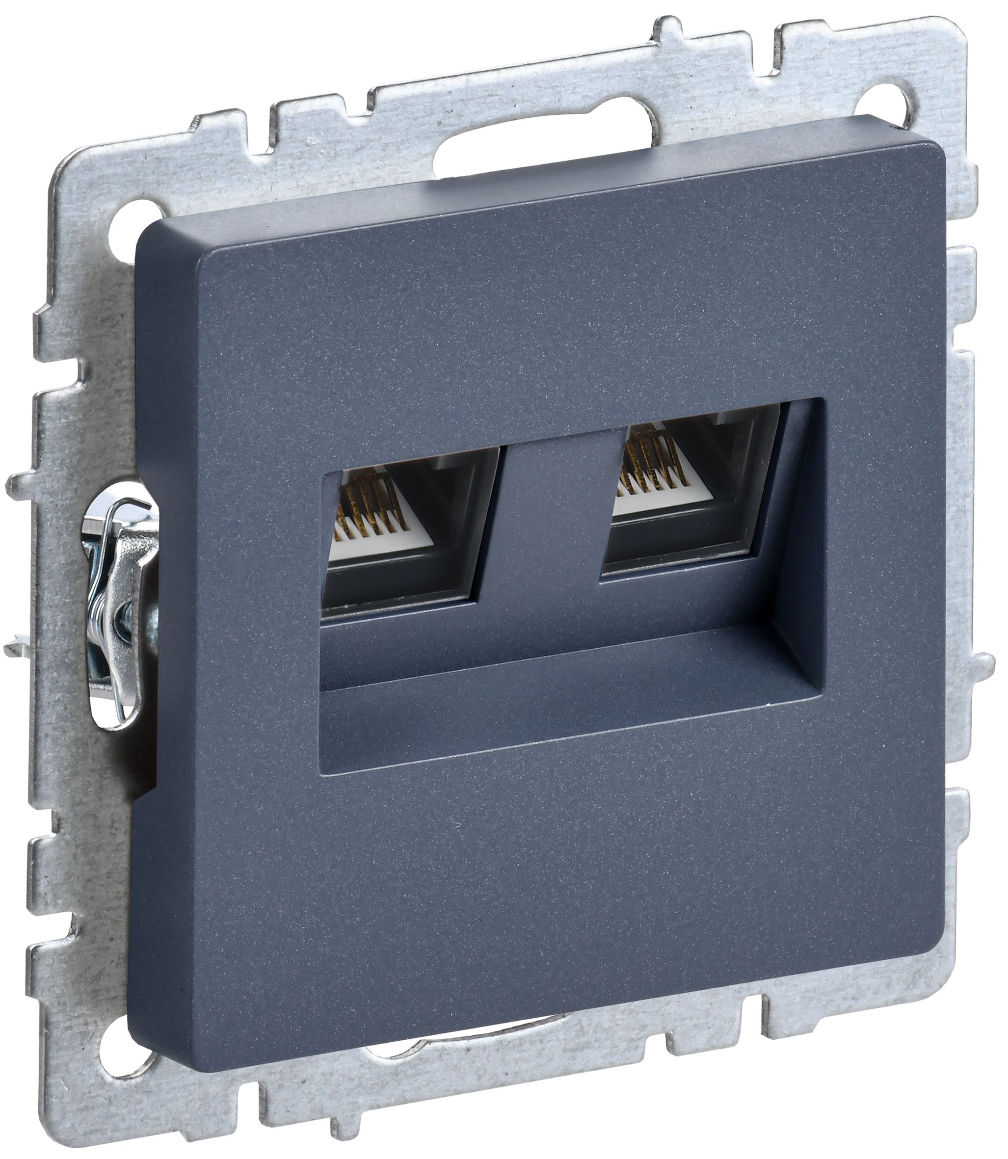 IEK BRITE BASE Маренго Розетка двойная RJ11+RJ45 кат.5E РК/Т12-БрМ фото