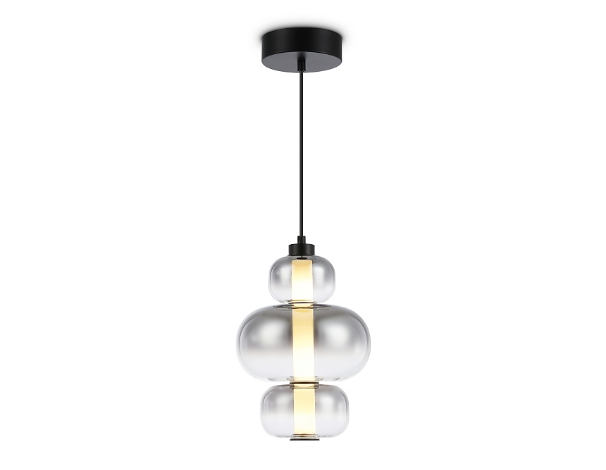 Ambrella Светильник светодиодный подвесной LH11057 BK/SM черный/дымчатый 18W 3000K D230*350 фото