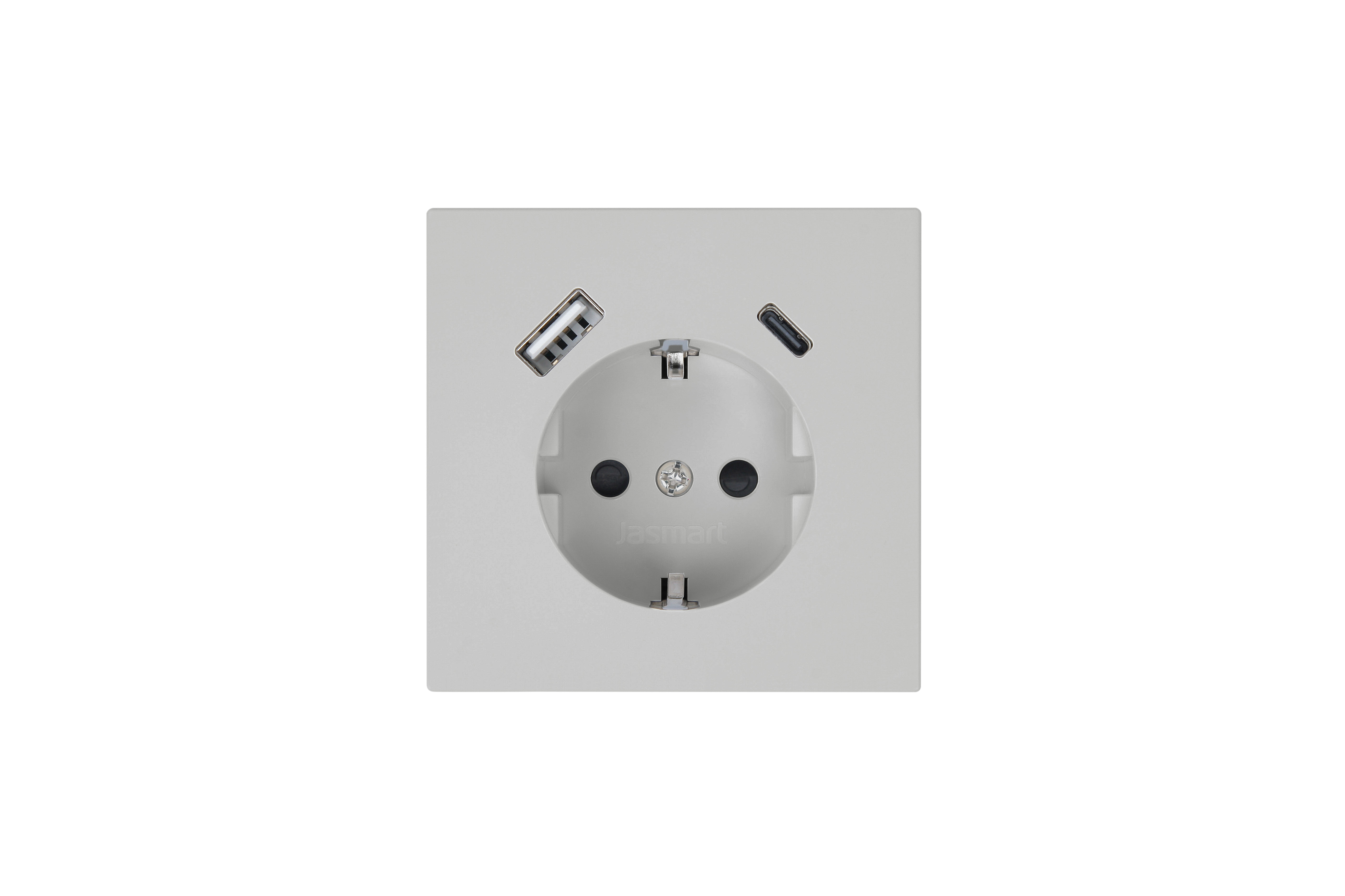 Jasmart FD Матовый тауп (soft touch) Розетка с/з со шторками 16A c USB A+C 25W фото