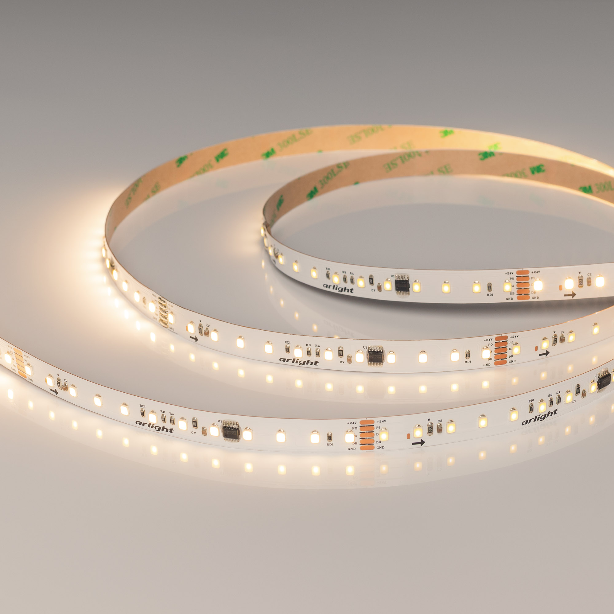 Arlight Светодиодная лента DMX-A96-12mm 24V Warm3000-PX12 (14 W/m, IP20, 5m) (-) фото