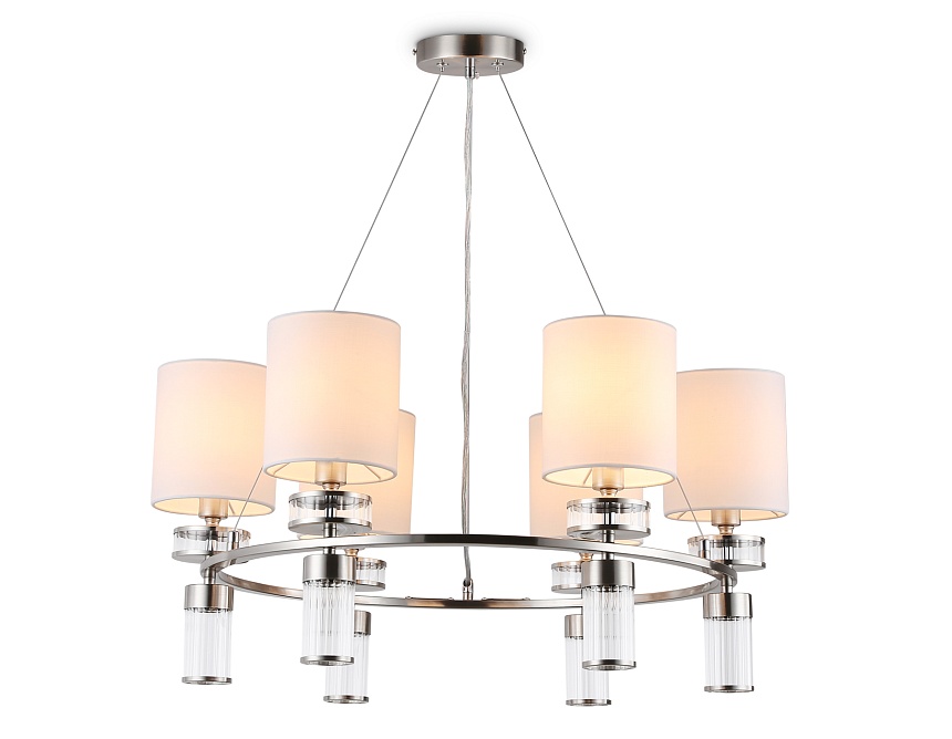 Ambrella Светильник подвесной LH71291/6 SN/WH никель/белый E14/6 max 40W D680*730 фото