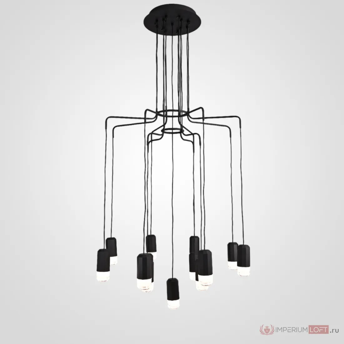 ImperiumLoft Wireflow LED Black Suspension lam 13 патронов фото