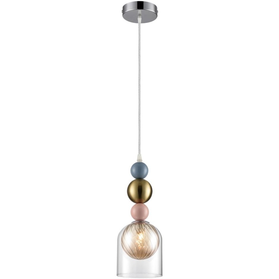 Lumion 8067/1A MODERNI LN25 299 хром/амбер/прозрачный, металл/стекло Подвесной светильник G9 1*20W 220V GALLO фото