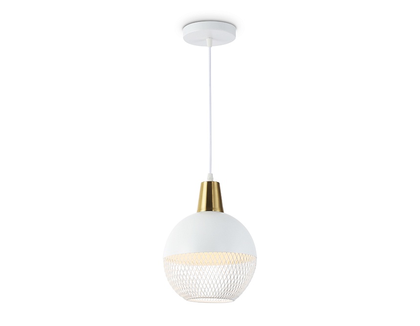 Ambrella Светильник подвесной TR8502 WH/CP белый/медь E27 max 60W D200*1000 фото