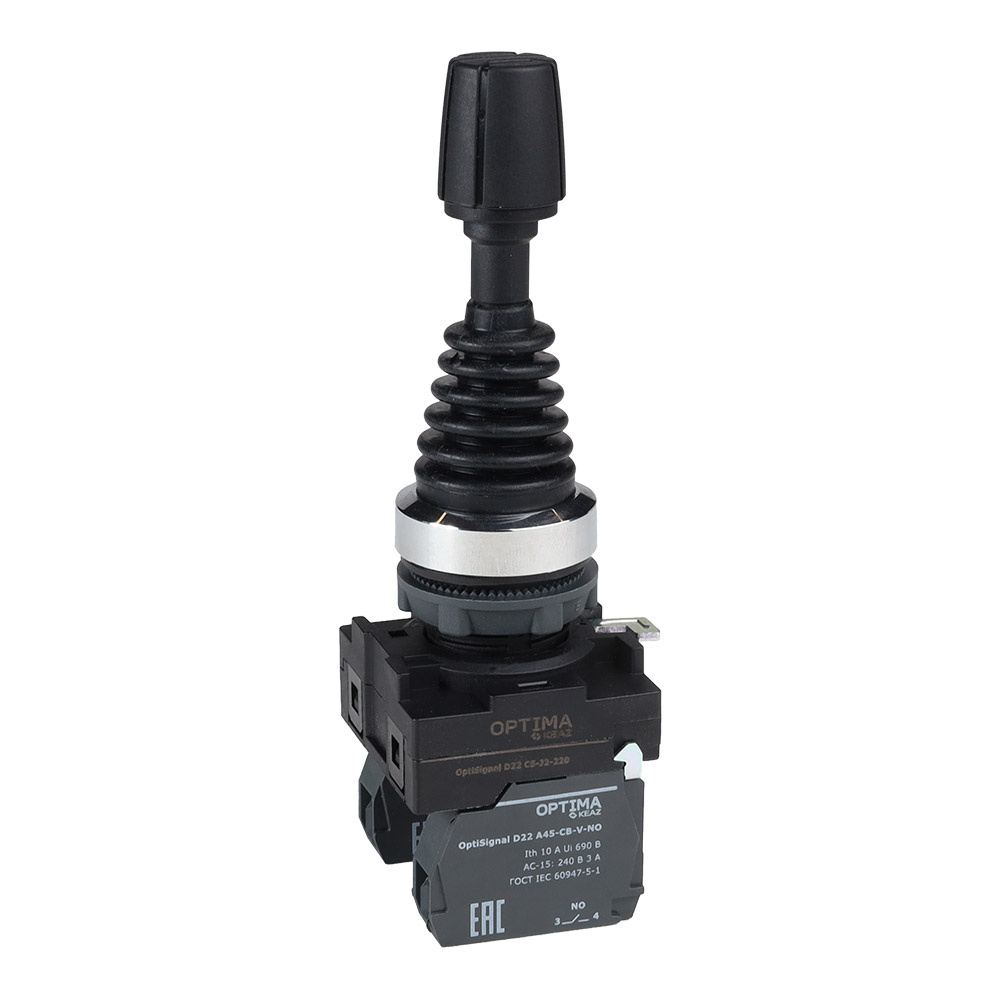 КЭАЗ Джойстик OptiSignal D22 C5-J2-220 пластиковый 2 положения 2НО без фиксации фото
