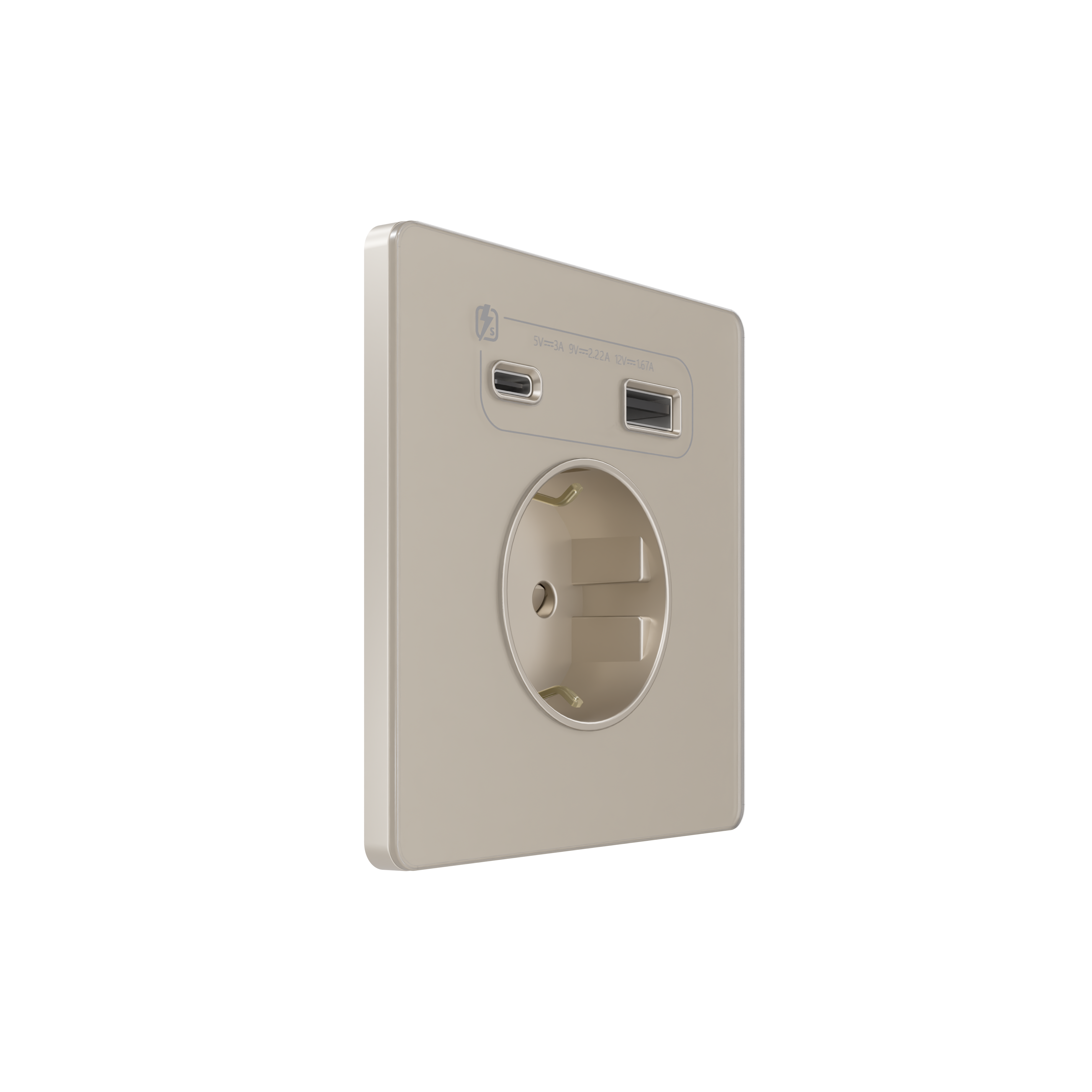 Systeme Electric Systeme Infinity Песчаный берег Розетка с заземлением со шт. с USB А+С 20Вт фото
