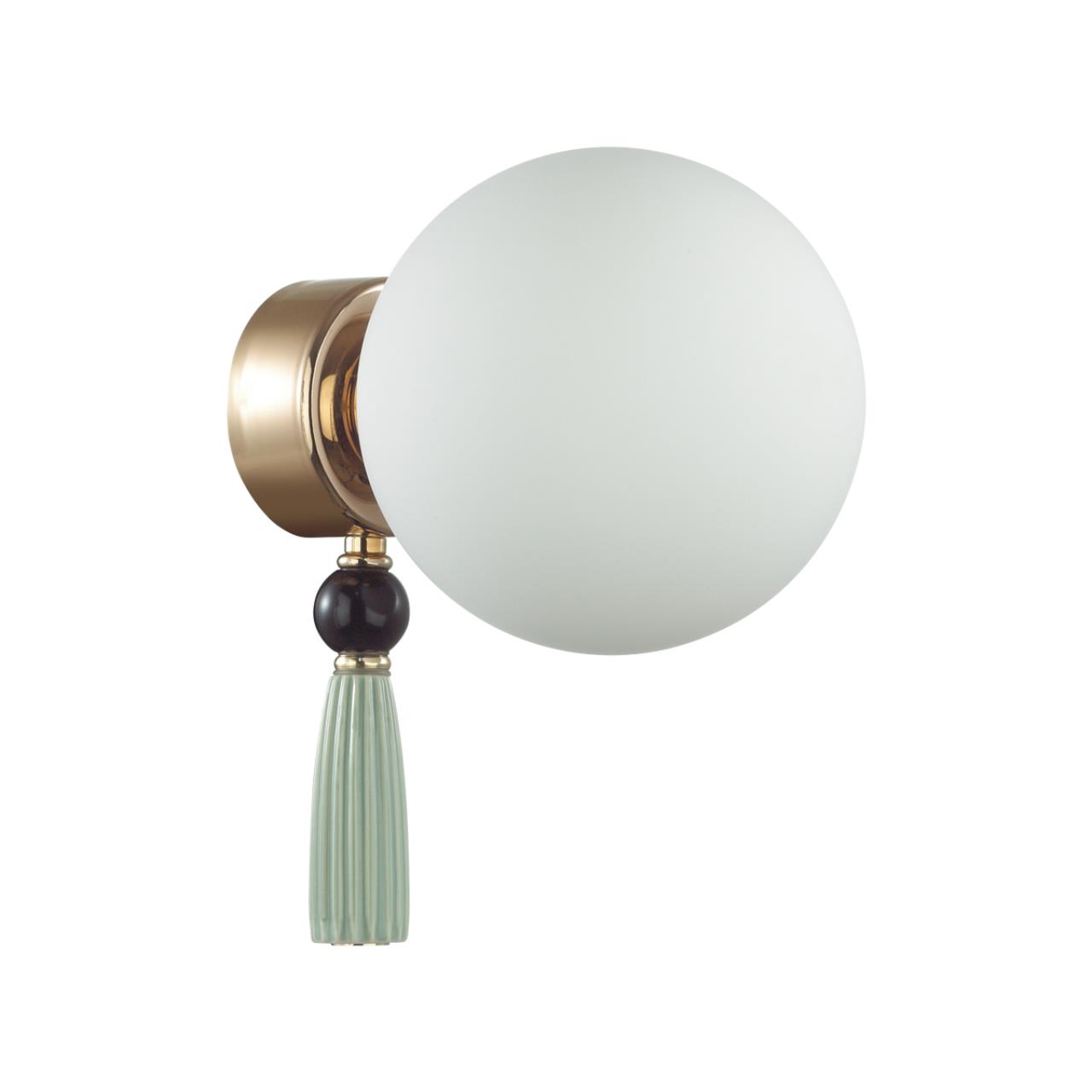 Odeon Light 5405/1W MODERN ODL_EX23 35 золотой/черный/зеленый/белый матовый металл/керамика/стекло Бра E14 1*40W PALLE фото