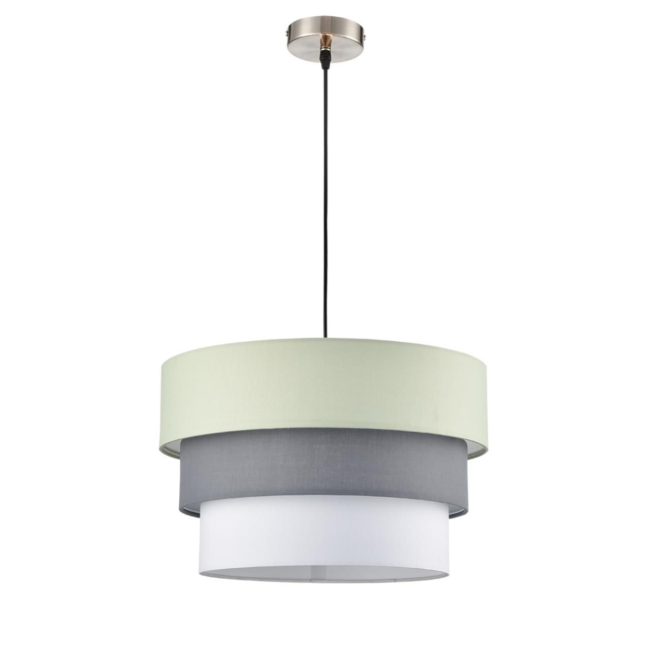 Lumion 8039/3 MODERNI LN24 никель/мятный/серый/белый, металл/текстиль Подвесной светильник Е27 3*60W 220V ILAIDA фото