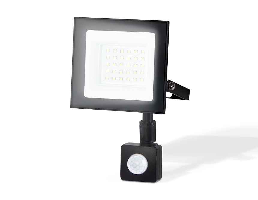 Ambrella Прожектор светодиодный с датчиком движения ST8113 BK черный IP65 LED 6500K 30W 134*116*26 фото