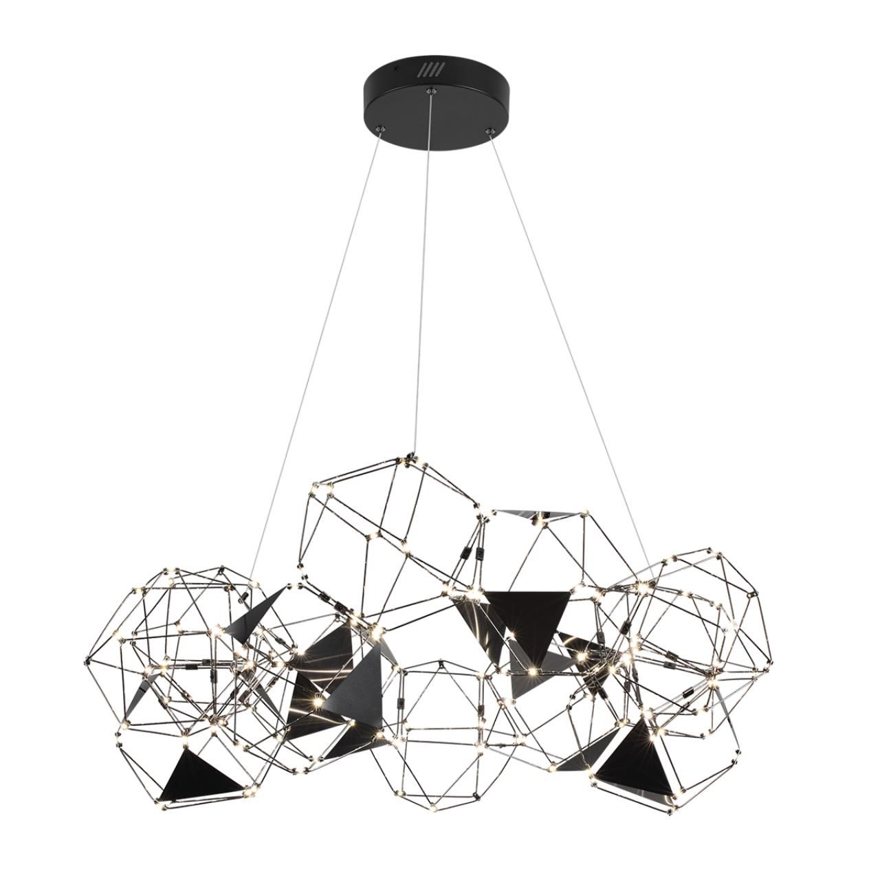 Odeon Light 5087/56L L-VISION ODL25 черный хром/металл Люстра LED 56W 4000K 3360Лм TRELLIS фото