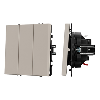 Arlight NOBE Выключатель 3 кл софт-тач кашемир SWT-MK03-SFPL-CA (250V, 10A) (-) фото