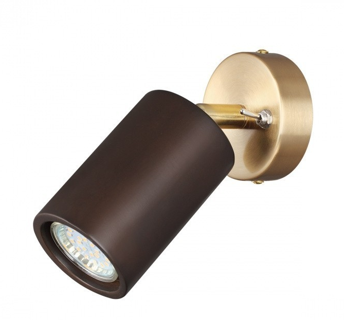 Odeon Light 7062/1W L-VISION ODL25 Настенный светильник темное дерево/металл с выкл. IP20 GU10 LED 7W  220V CAUCHO фото