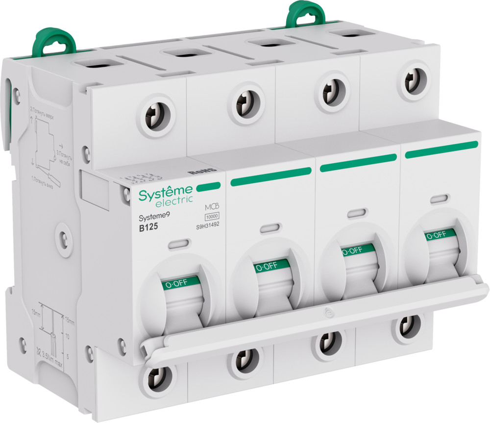 Systeme Electric Systeme9 Автоматический выключатель (АВ) 27мм B 125A 4P 10 kA 400В фото
