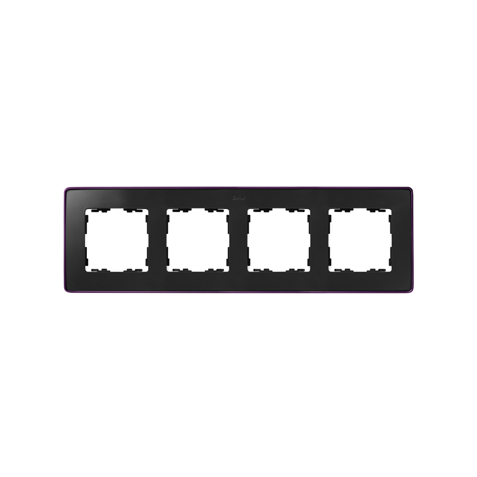 Simon 82 Detail Графит,фиолетовое основание Рамка 4-ая фото