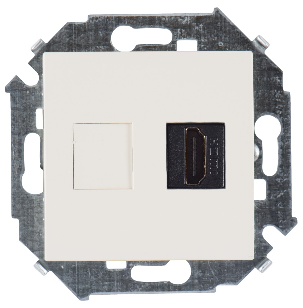 Simon 15 Слоновая кость Розетка для подключения HDMI-разъёма аудио/видео, v1.4, тип А фото