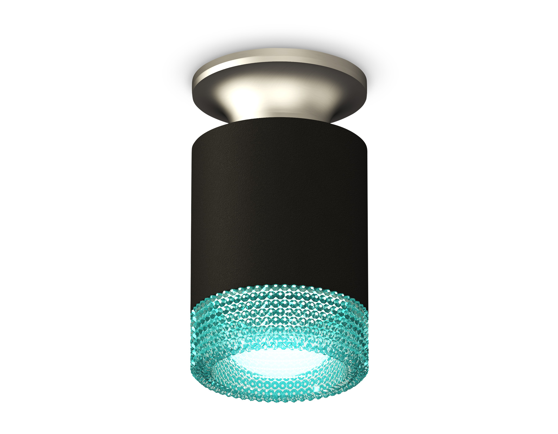 Ambrella Комплект накладного светильника XS6302142 SBK/MCH/BL черный песок/хром матовый/голубой MR16 GU5.3 (N6904, C6302, N6153) фото