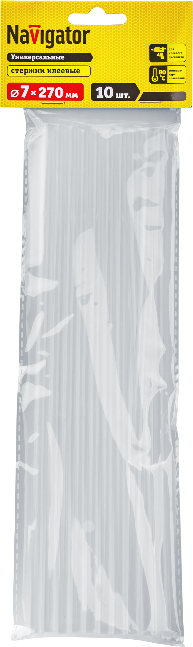 Клей Navigator NEM-Ks01-7-270-H10 (стержень, 7 мм*270 мм, 10 шт) (200/50/1)
