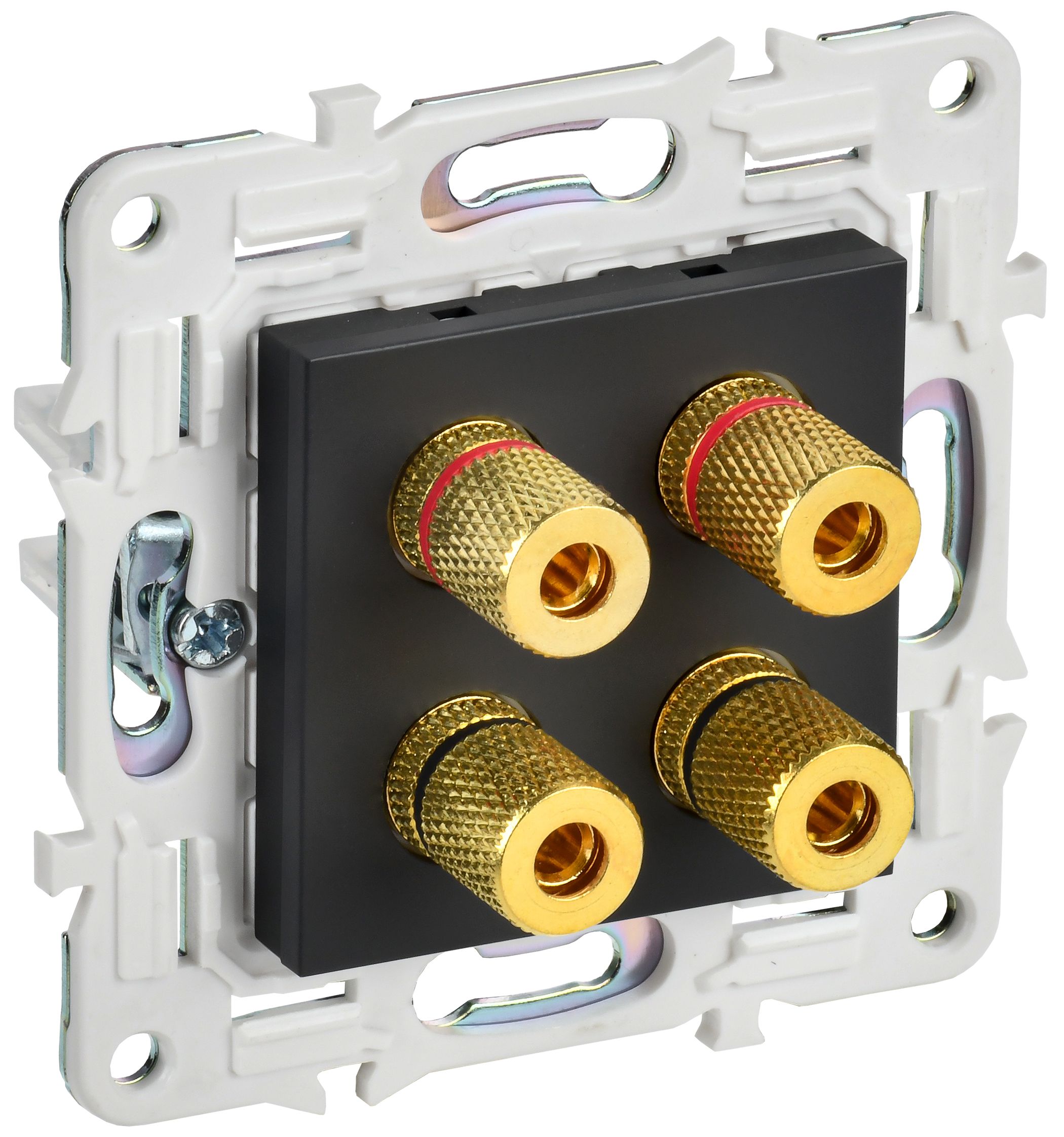 IEK SKANDY Черный Аудиорозетка 4-ая SK-A01Bl фото