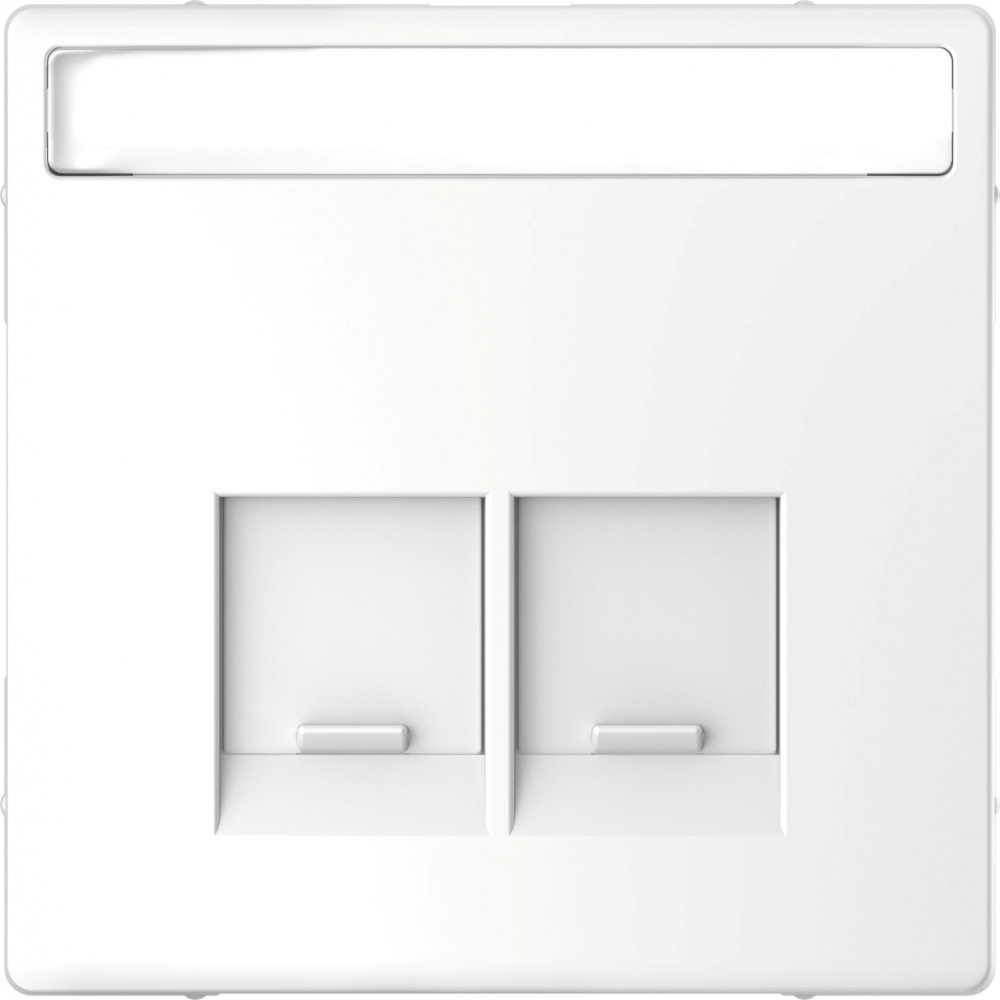 Schneider Electric Merten D-Life Белый Лотос Накладка центральная для 2-х модульных разъемов SE фото