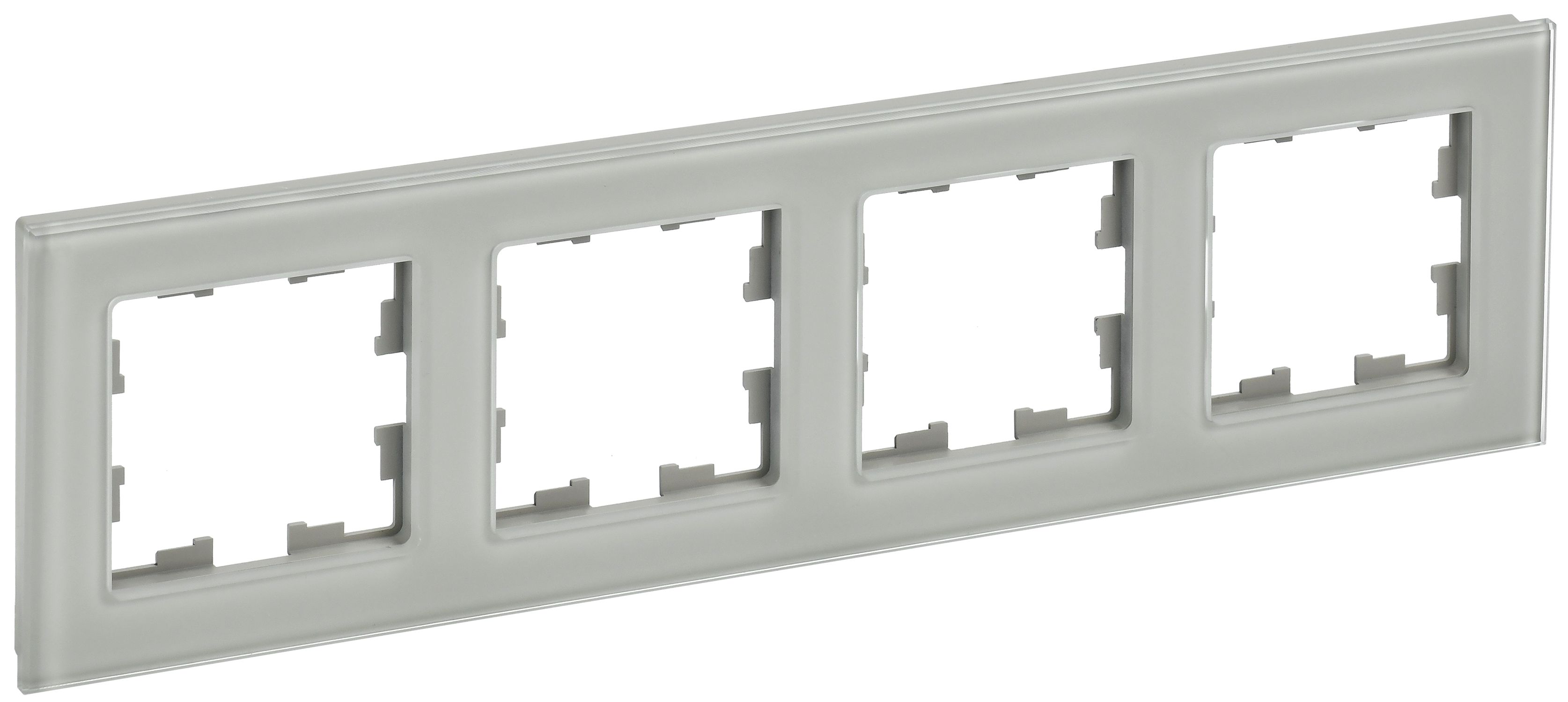IEK BRITE DECOR Дымчатый глянец стекло Рамка 4-м РУ-4-2-БрД фото