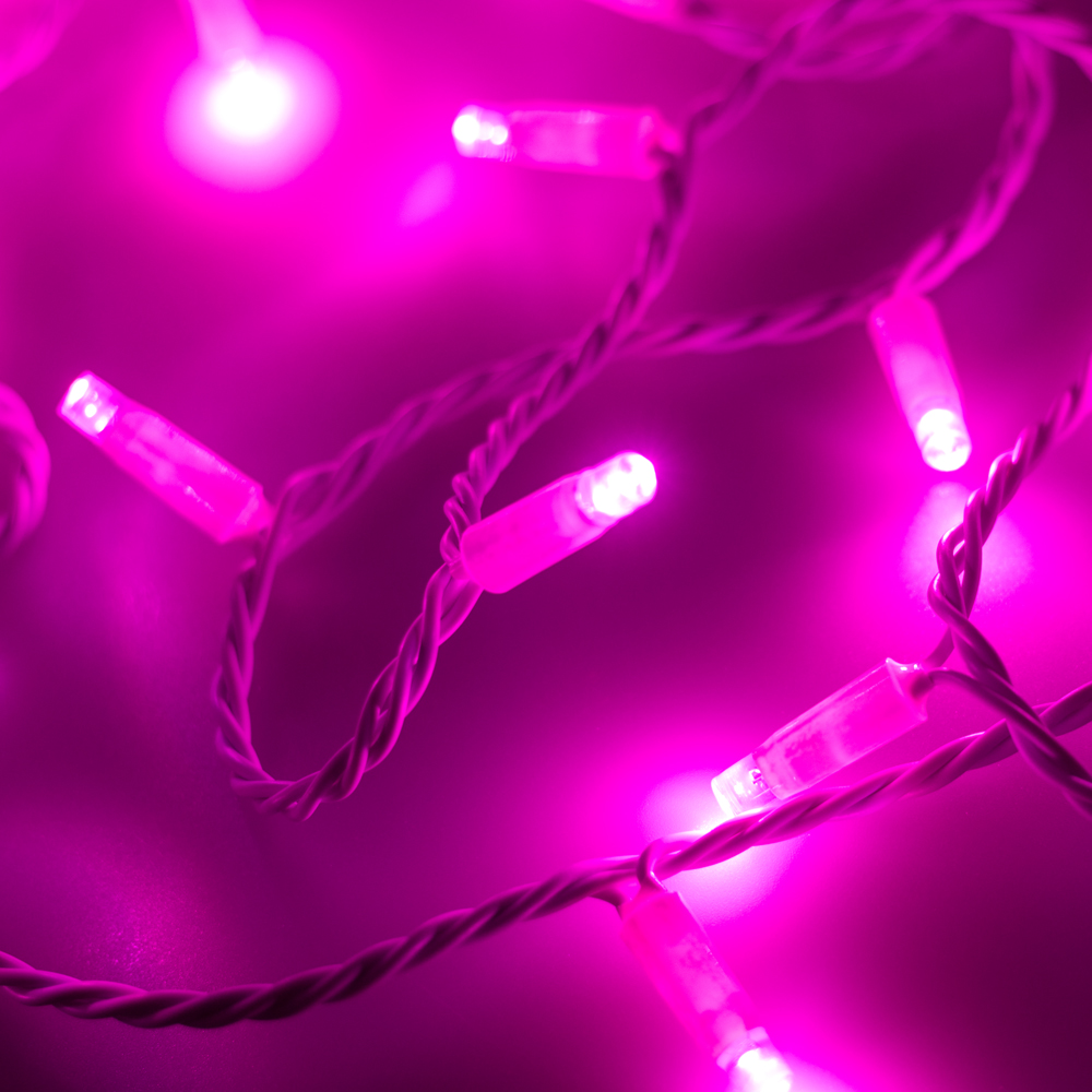 Arlight Светодиодная гирлянда ARD-STRING-CLASSIC-10000-WHITE-100LED-FLASH PINK (230V, 7W) (Ardecoled, IP65) фото