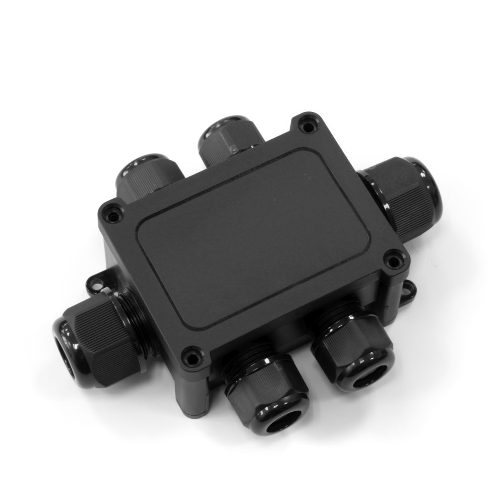 Промрукав Распределительная коробка 6-вводная IP68 ПА66 40А 450В d5-14 мм 135х96х42 черная фото