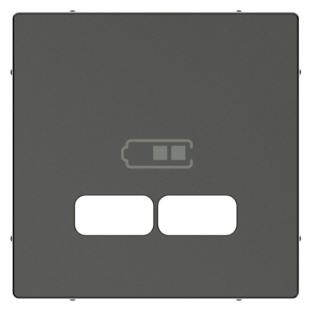 Schneider Electric Merten SM Антрацит Накладка центральная для USB механизма 2,1А фото