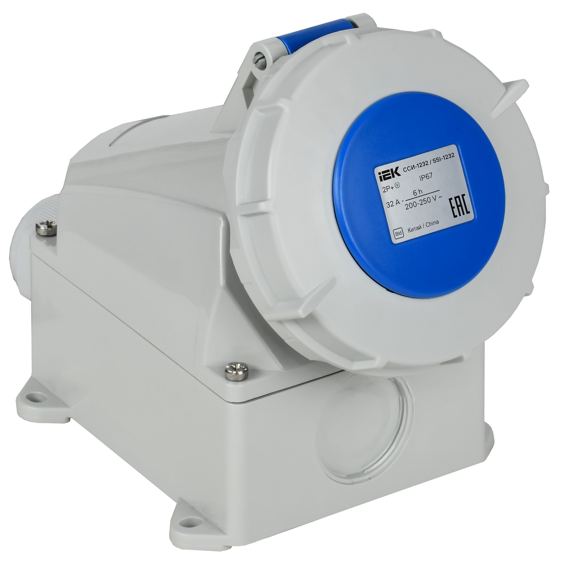 IEK Розетка стц. ССИ-1232 32А-6ч 220В 2P+PE IP67 фото