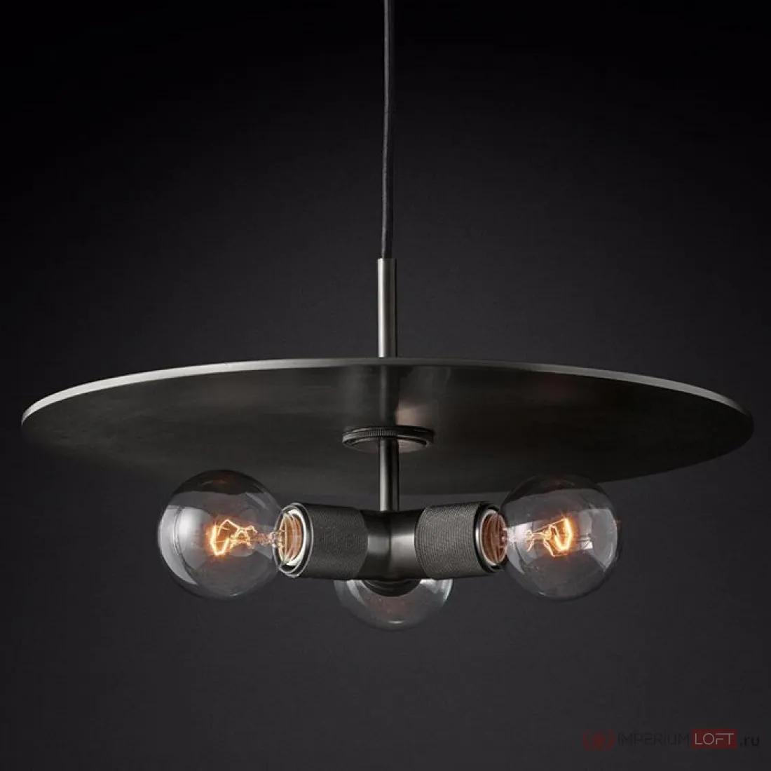 ImperiumLoft Люстра RH Utilitaire Disk Triple Pendant Black фото