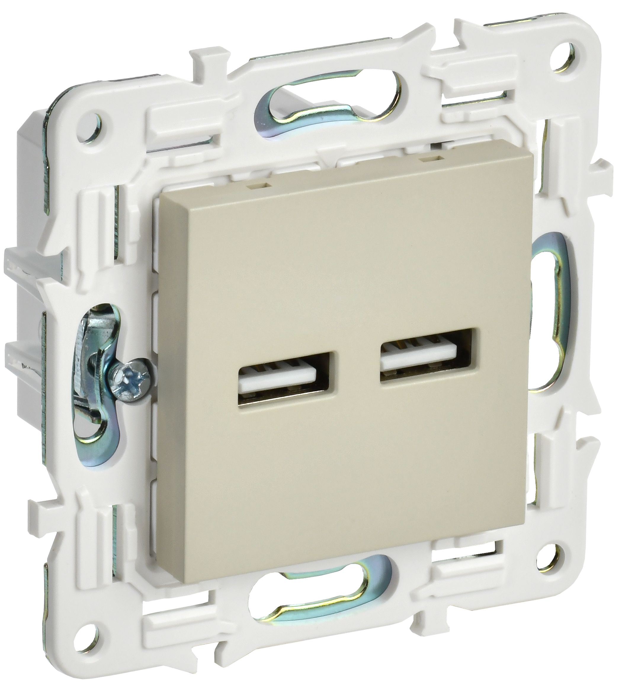 IEK SKANDY Бежевый Розетка USB A+A 3,1А SK-R15B фото