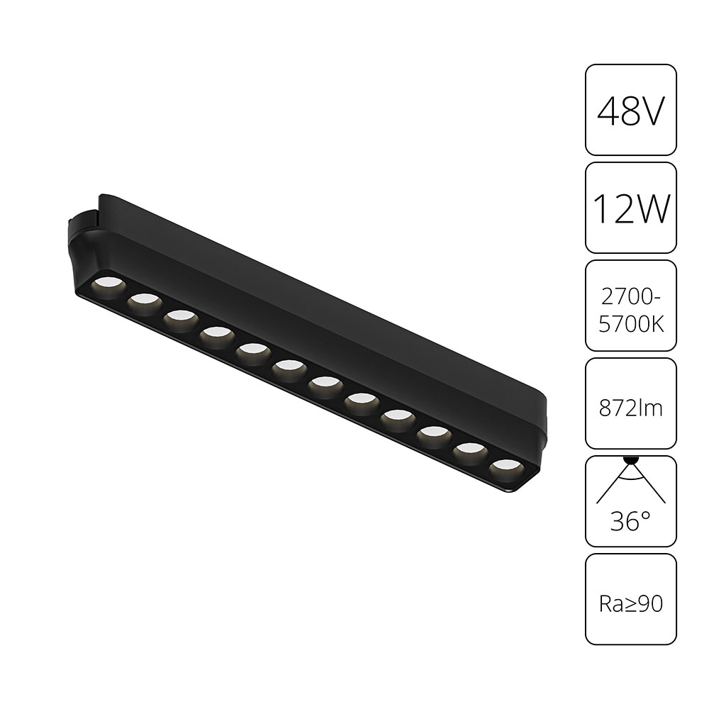 Arte Lamp A2954PL-1BK СВЕТИЛЬНИК ПОТОЛОЧНЫЙ RAPID 48В 12Вт макс 872лм 2700-5700К 90+ 36° smart фото