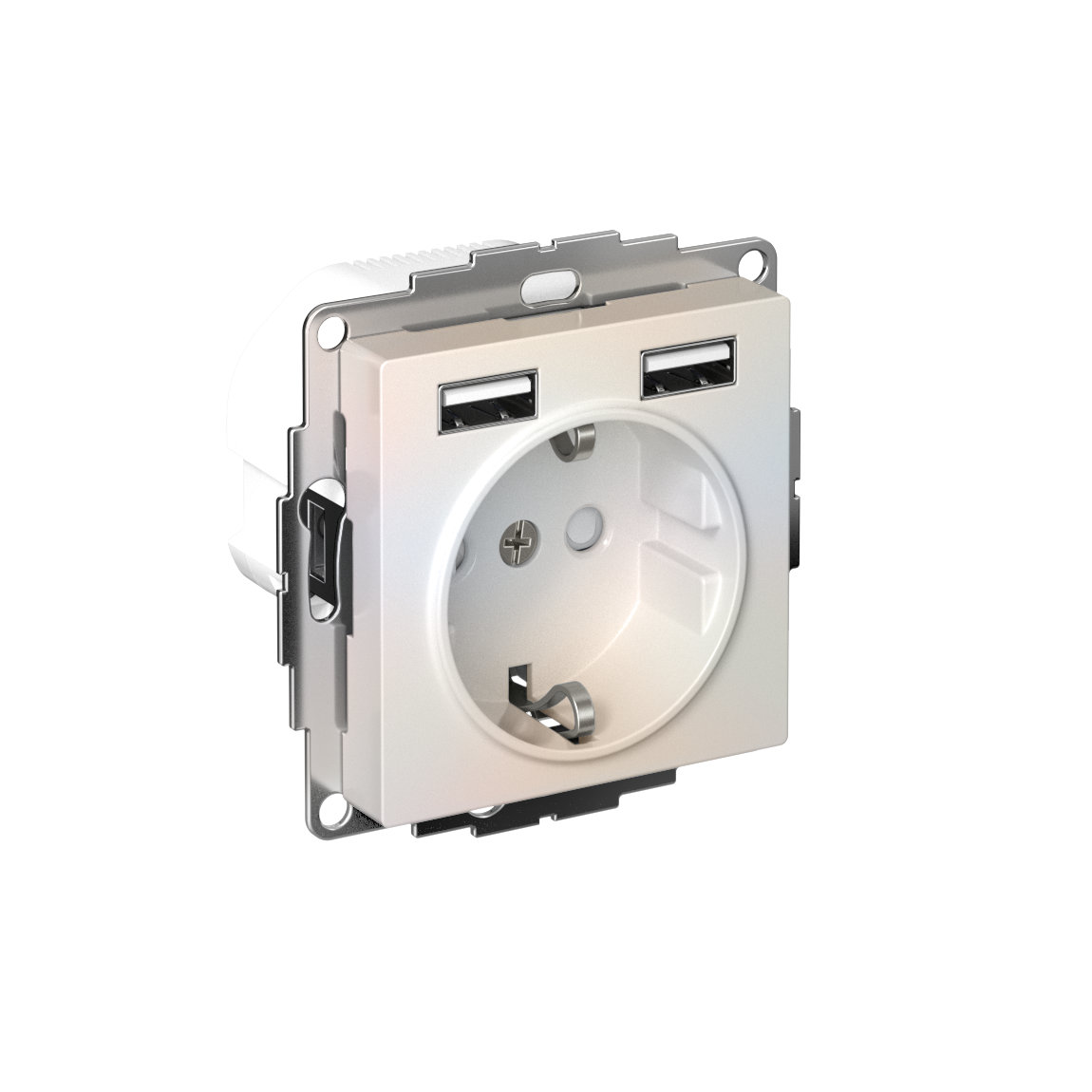 Systeme Electric AtlasDesign Жемчуг SO + USB Розетка A+A, 5В/2,4А, 2х5В/1,2А, механизм фото