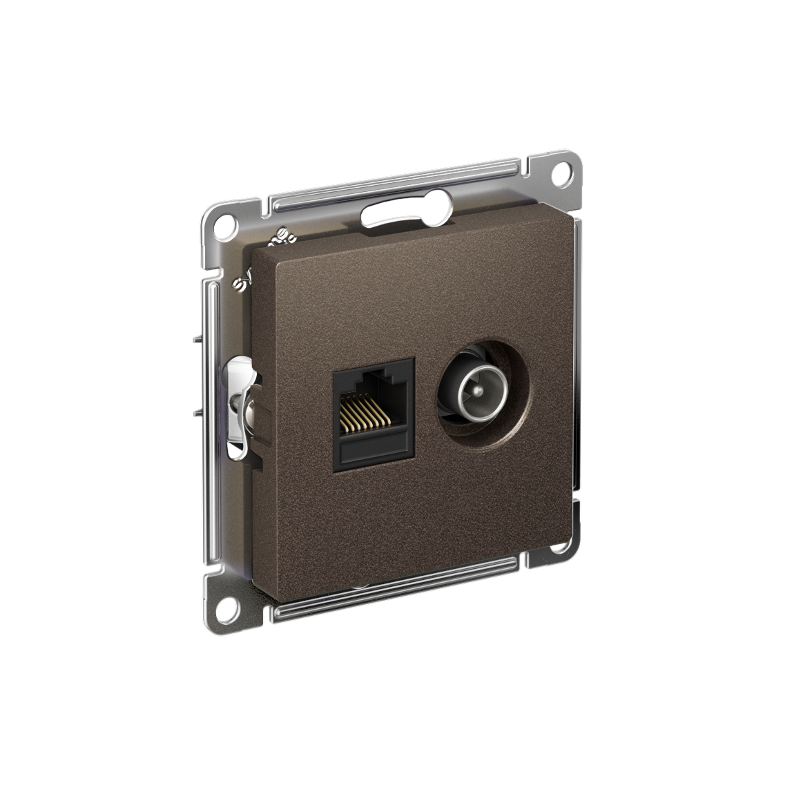 Systeme Electric AtlasDesign Мокко Розетка двойная комп+ТВ, RJ45+TV, кат.5E, механизм фото