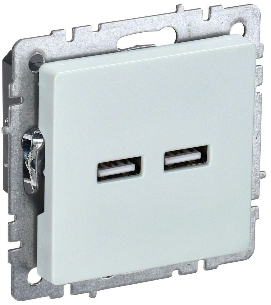IEK BRITE BASE Жемчуг Розетка USB A+A 3,1А РЮ10-1-БрЖ фото