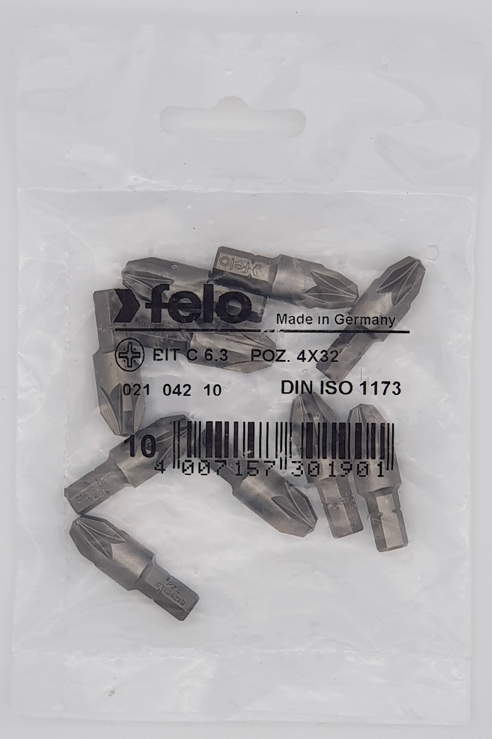 Felo Бита крестовая серия Industrial PZ 4X32, 10 шт 02104210 фото