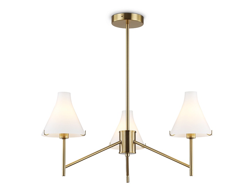 Ambrella Светильник подвесной LH57131/3 BS/FR латунь/белый матовый E14/3 max 40W D650*590 фото