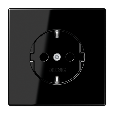 JUNG LS990 Черная Розетка штепсельная Schuko 16A, 250V, с защитой от детей фото
