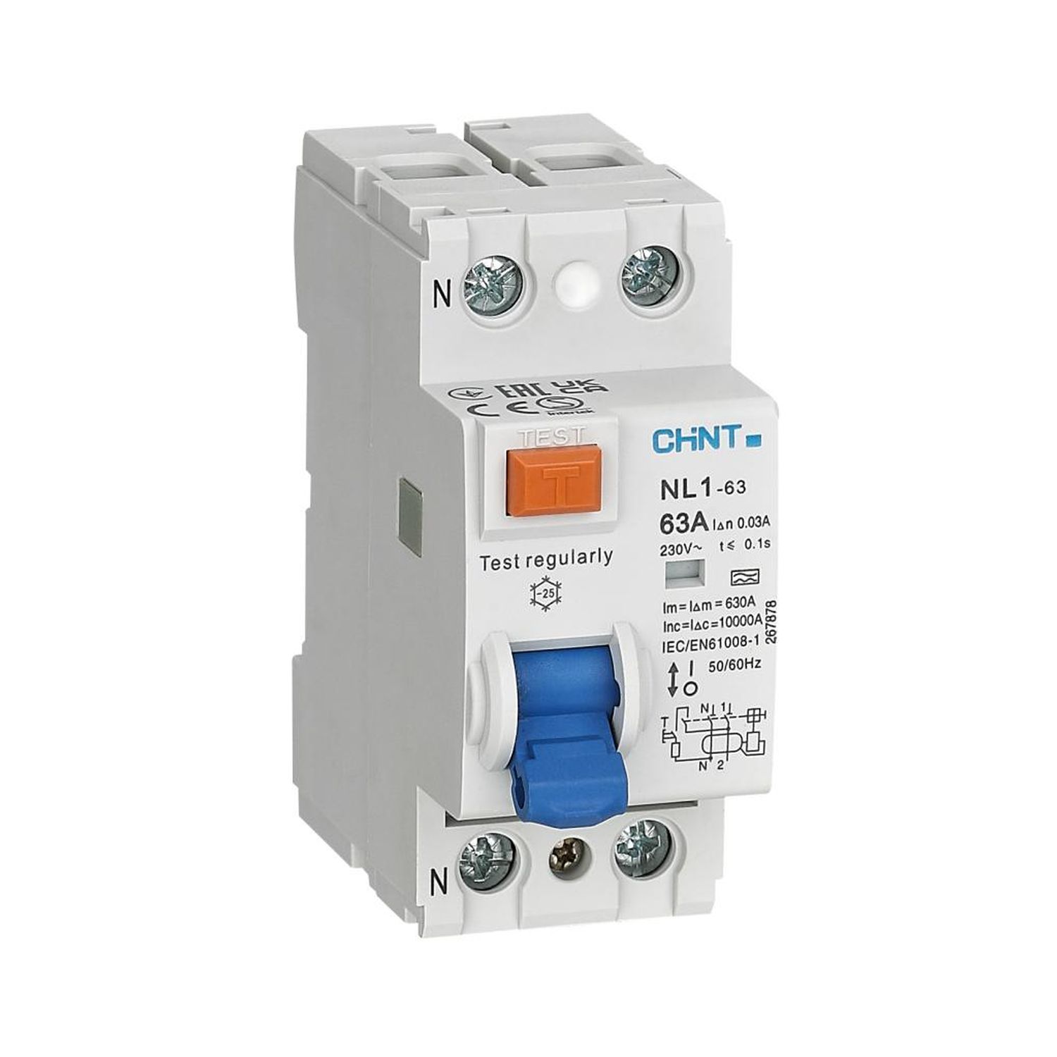 CHINT УЗО NL1-63 2P 40A 100mA 6kA тип AC (DB) (R) фото