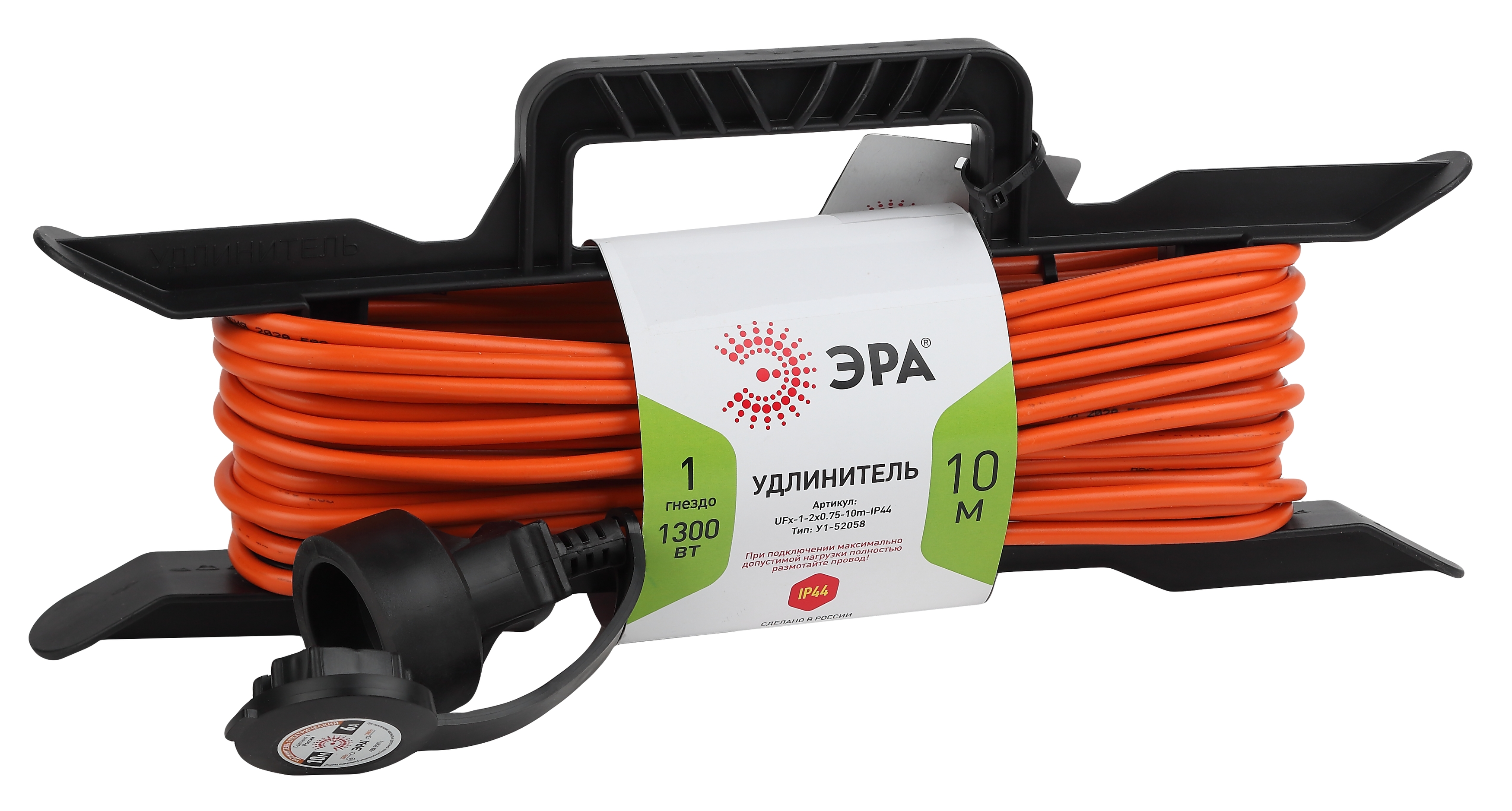 ЭРА Удлинитель силовой UFx-1-2x0.75-10m на рамке без заземления 1 розетка 10м ПВС 2x0.75мм2 фото