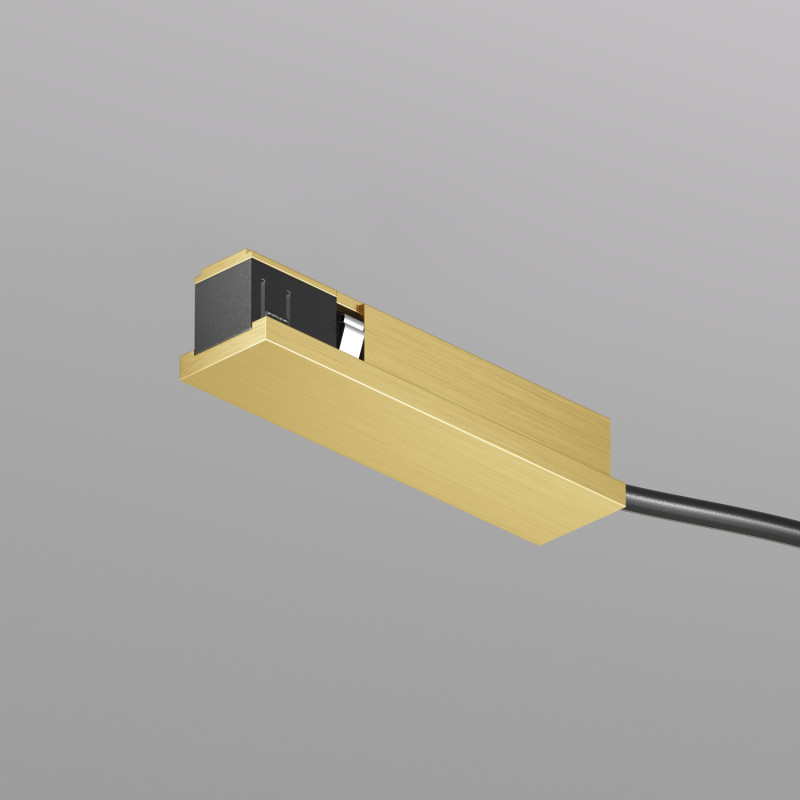 Denkirs TR5721-SB Подвод питания универсальный (середина/торец), для трека SHINE BASE, 48V DC, IP20, сатинированная латунь, алюминий фото