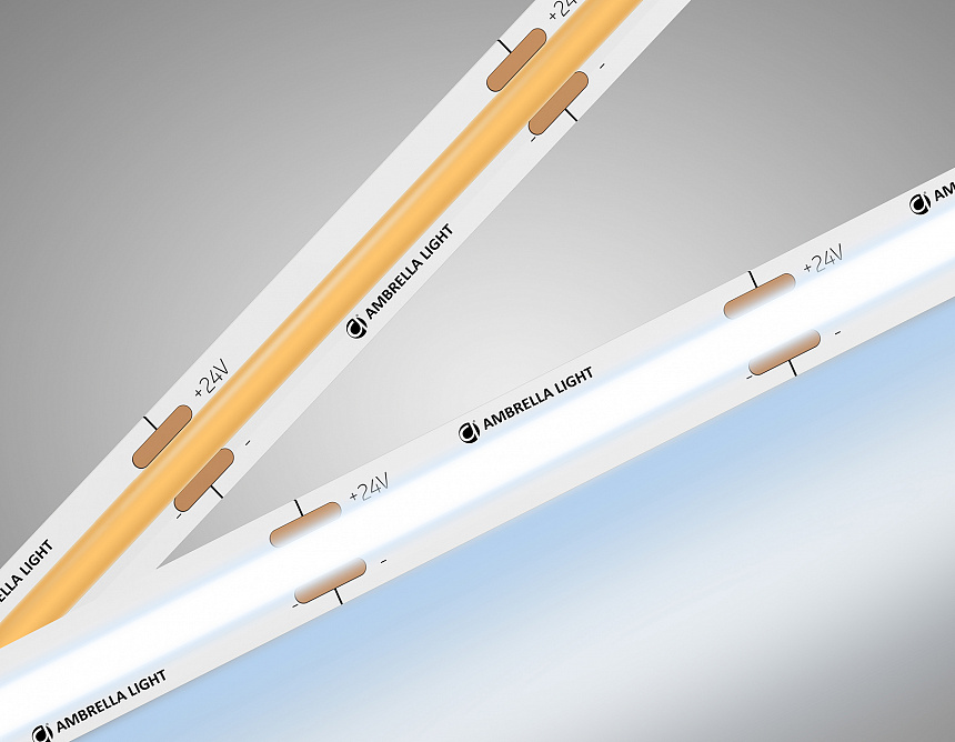 Ambrella Светодиодная лента GS4753 COB 528Led/14W m/ 24V IP20 6500K/ 5m*10mm*2mm кратность резки 45.45mm (2 конт.) фото