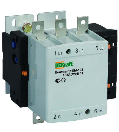 Dekraft Контактор 265А 220В АС3 1НО+1НЗ КМ-103 фото