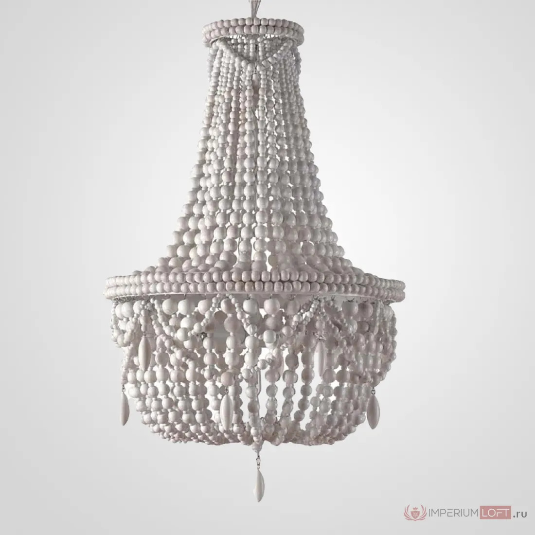 ImperiumLoft Люстра RH Anselme White Wood Large Chandelier фото
