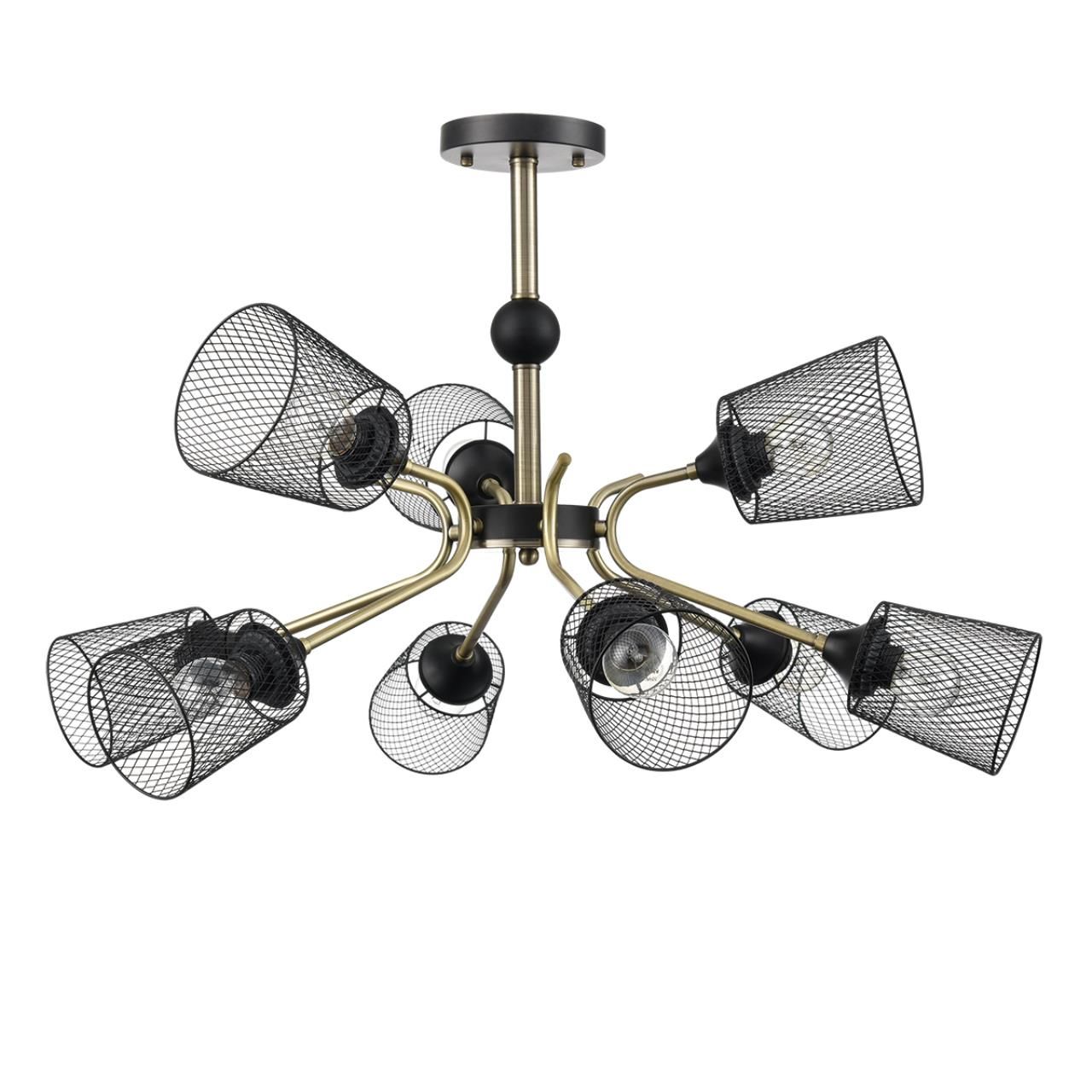 Lumion 8191/9C COUNTY LN25 черный/античная бронза/черный металл Люстра потолочная Е27 9*60W 220V ABRIS фото