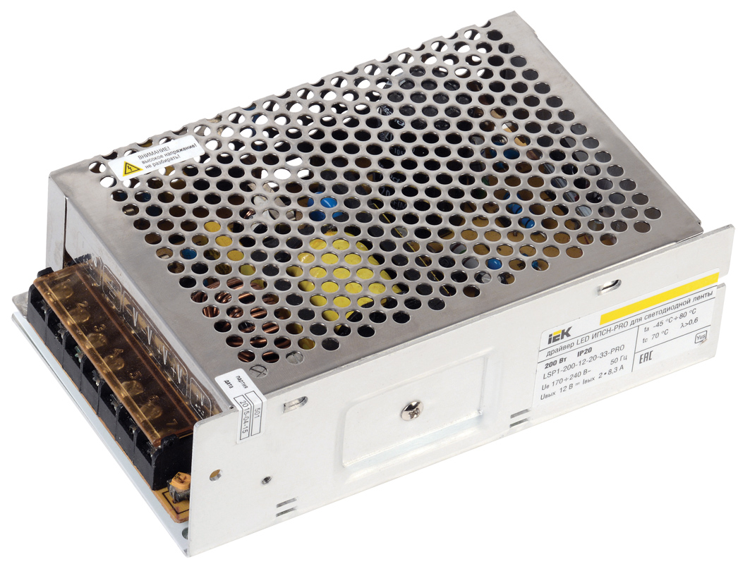 IEK Драйвер LED ИПСН-PRO 200Вт 12 В блок - клеммы IP20 фото