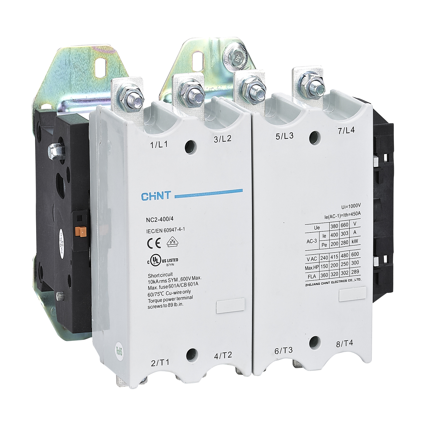 CHINT Контактор NC2-400/4 400A 230В/АС3 50Гц (R) фото