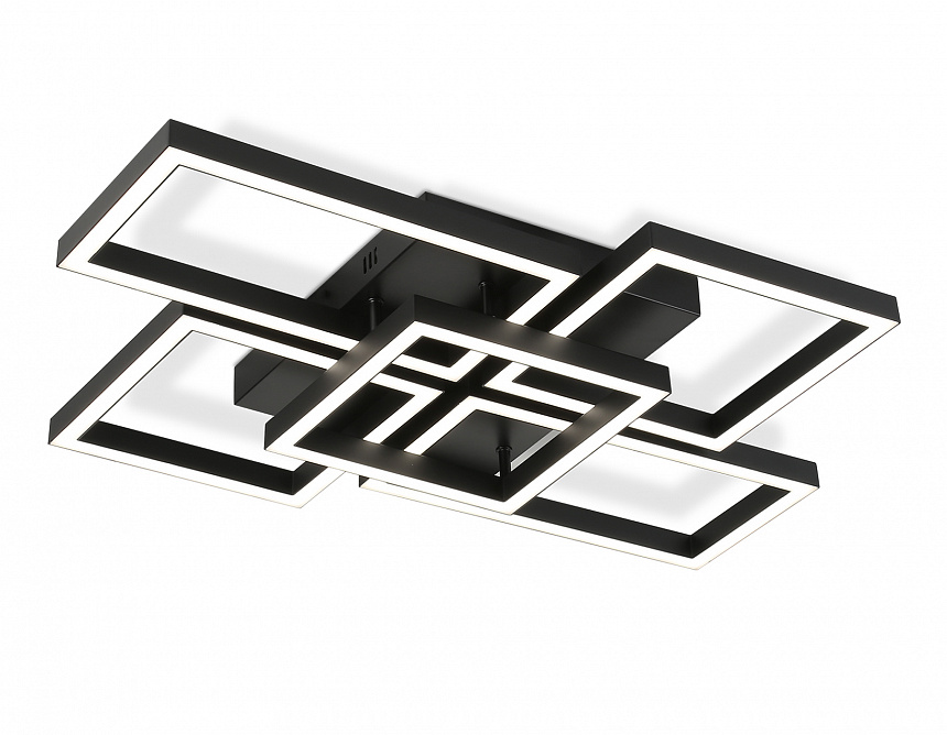 Ambrella Светильник светодиодный потолочный FA1012/4+1 BK черный 90W 3000K-6400K 710*490*95 (ПДУ ИК) фото