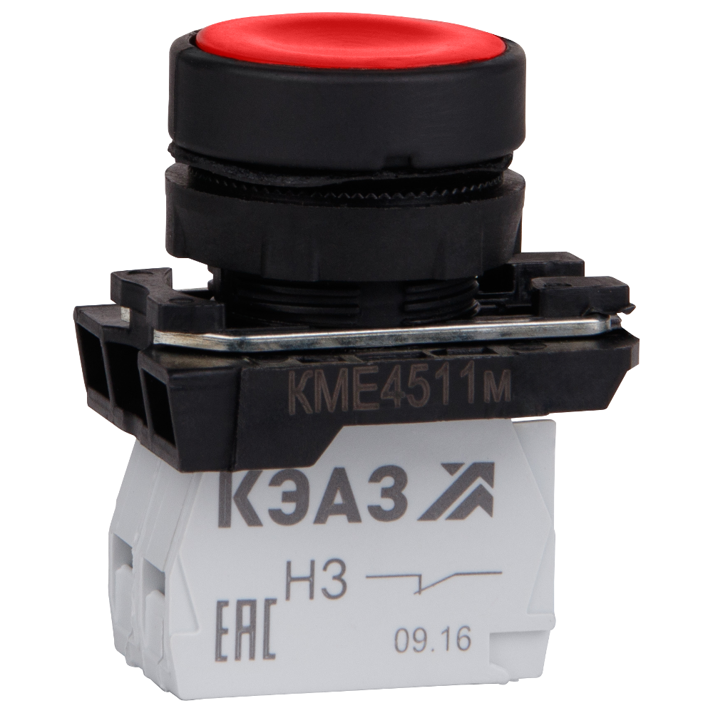 КЭАЗ Кнопка КМЕ4522м-красный-2но+2нз-цилиндр-IP54. фото